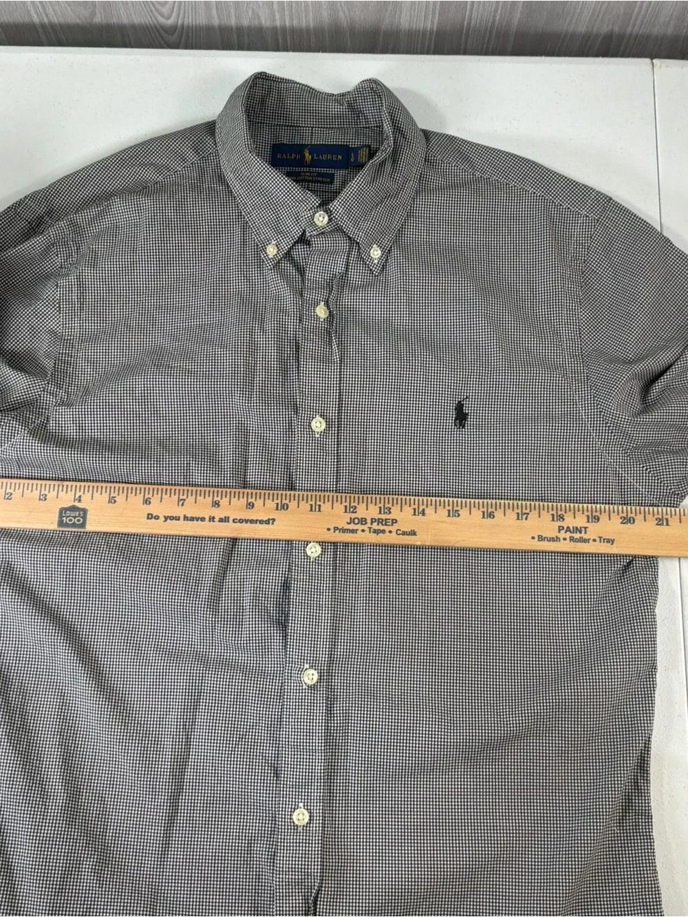 Polo Ralph Lauren Shirt Men L Check Regular Fit Gingham Lightweight Preppy